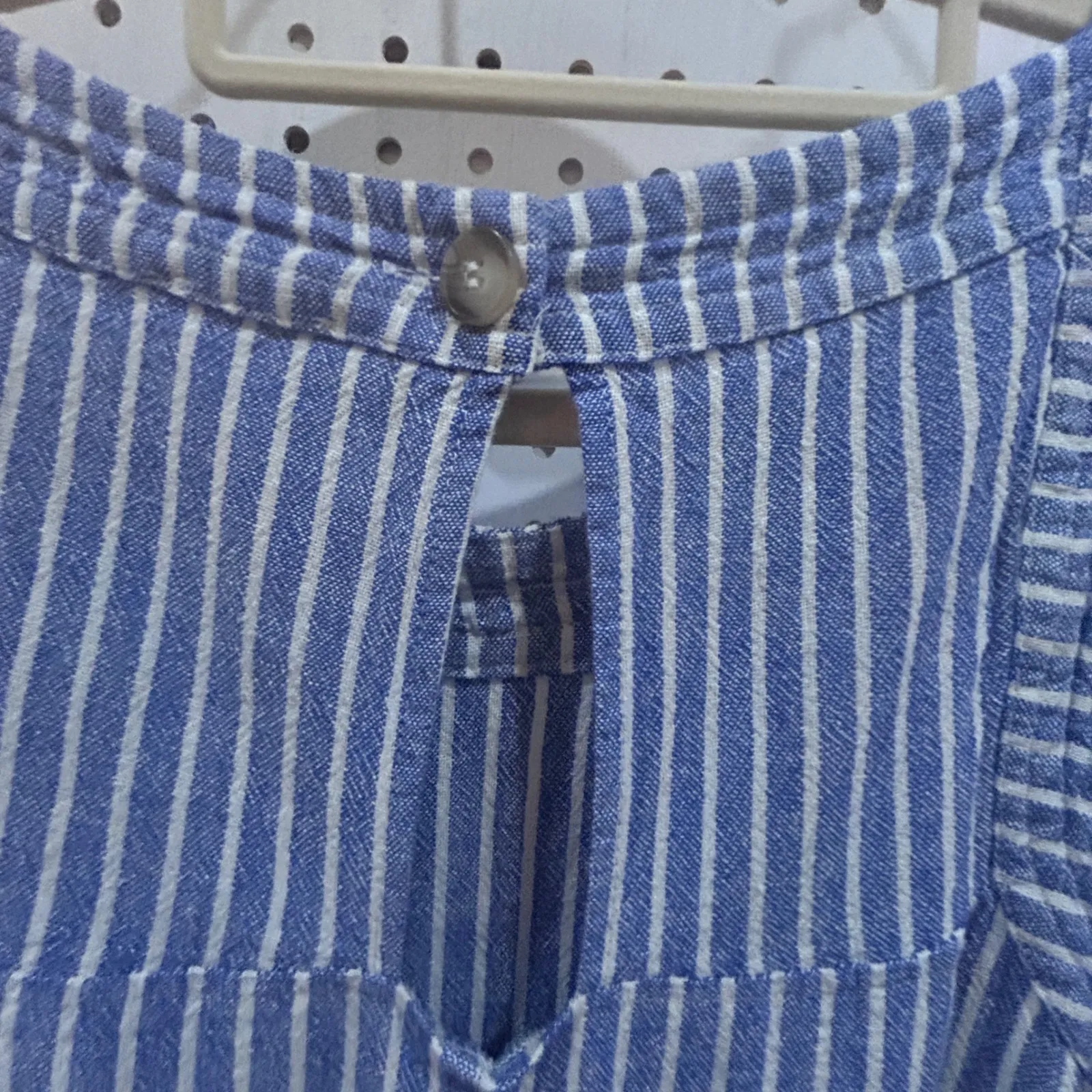 FORCYNTHIA Blue White Stripe Sleeveless Button Front Knee Length Dress Size M Size M - Image 5