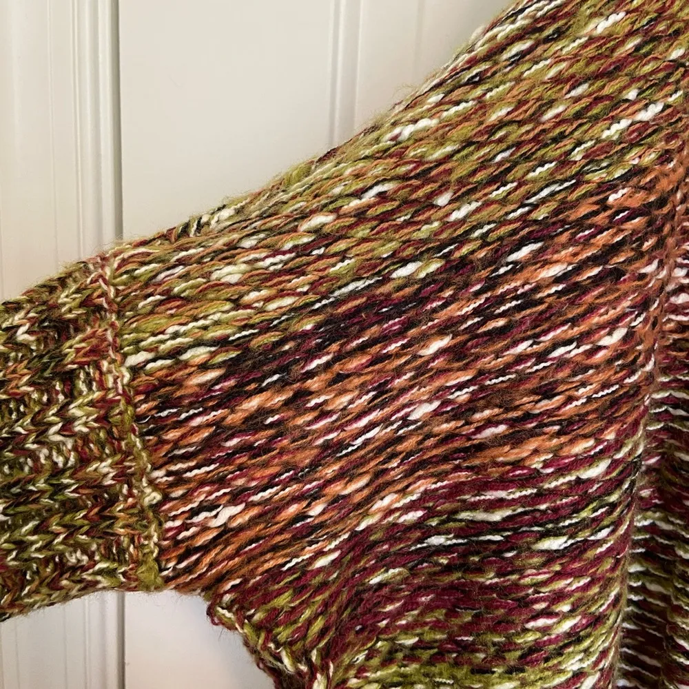 EUC Vintage Simply Couture women’s green red knit turtleneck tunic sweater large - Image 7