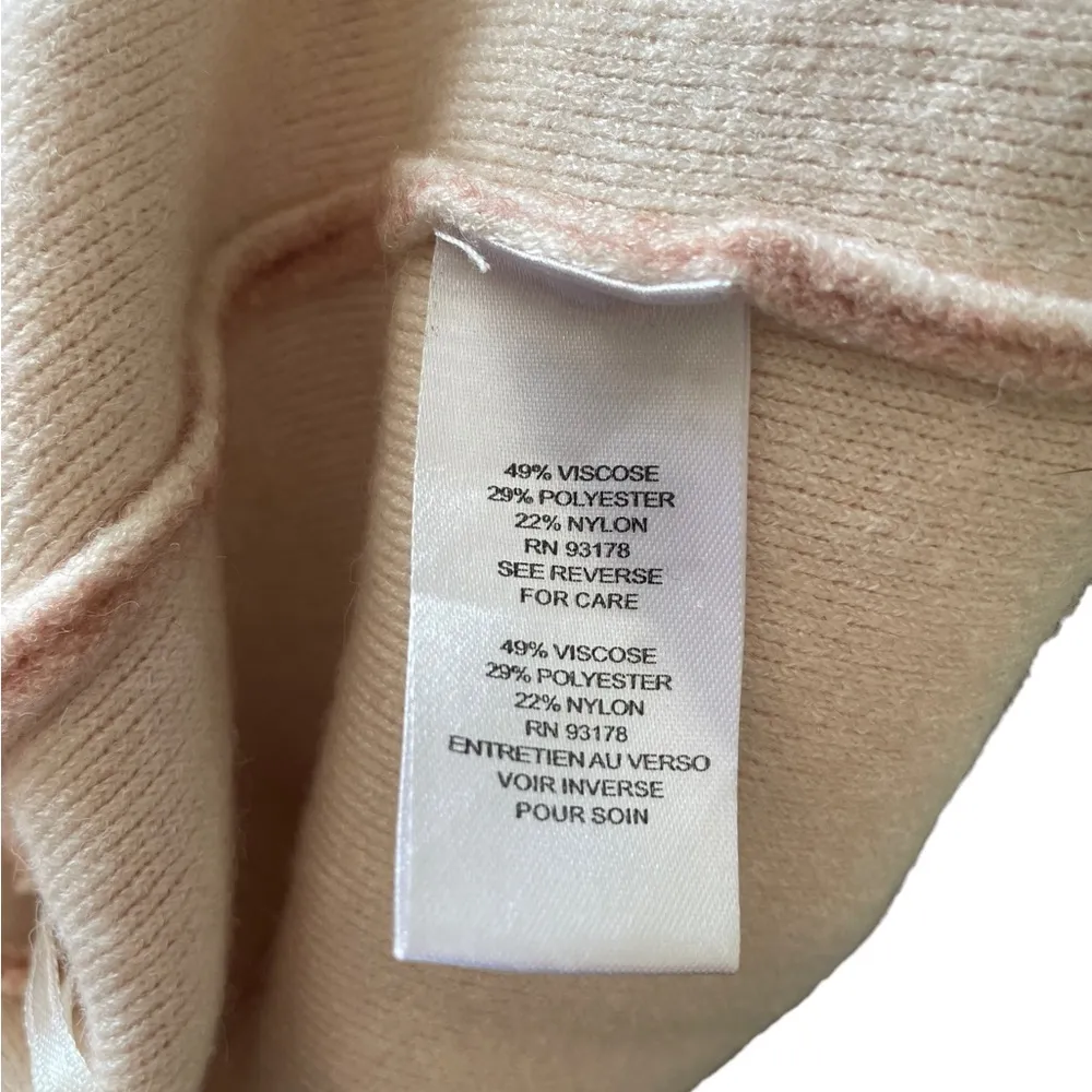 Tahari Blush Heather White Open Front Fitted Thick Knit Blazer Sweater Cardigan - Image 8