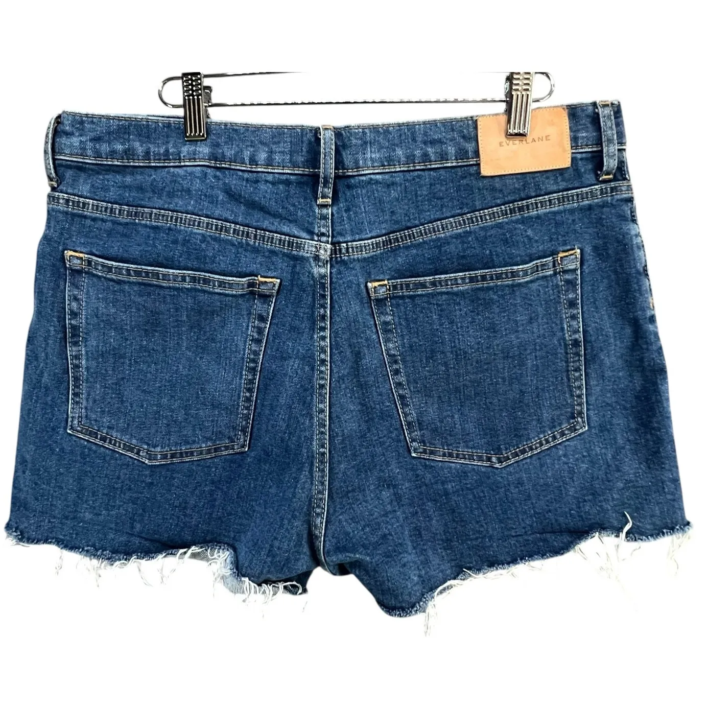 Everlane Cheeky Jean Shorts Women 32 Blue Cut Off Denim Button Fly High Rise - Image 5