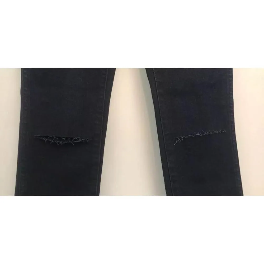 ModCloth Rollas Westcoast Super Skinny Mid Rise Black Ripped Knee Jeans Size 0 - Image 4