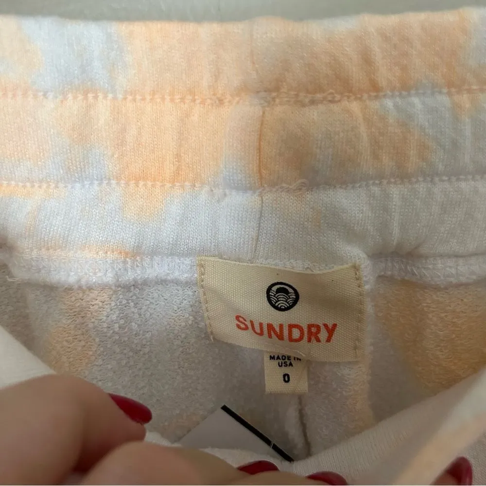 Sundry Shorts Athleisure Orange Tie Dye White Casual Comfy Pockets Adjustable - Image 7