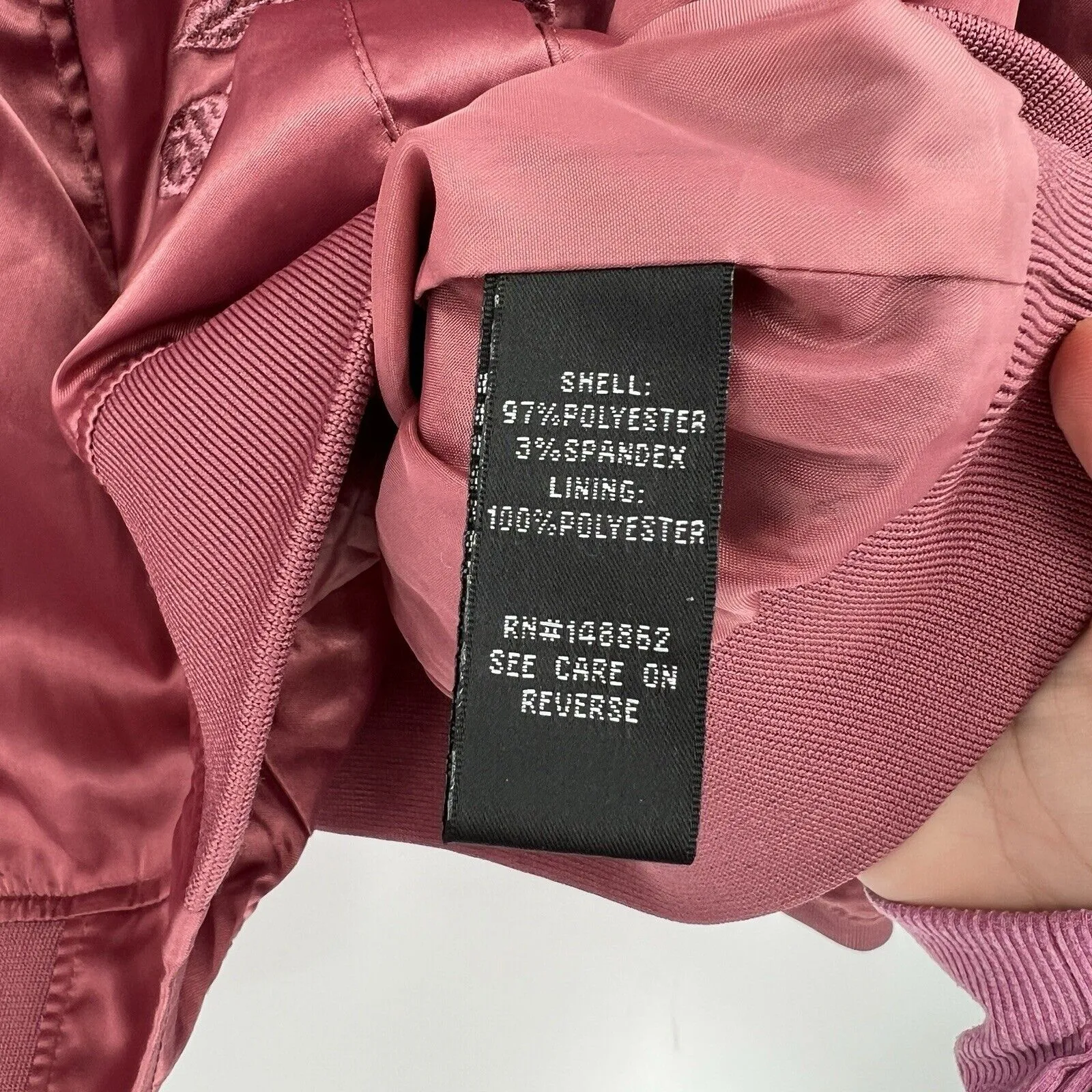 Torrid Satin Zip Bomber Jacket Embroidered‎ Floral Rose Pink Boho Plus Size 1X - Image 10