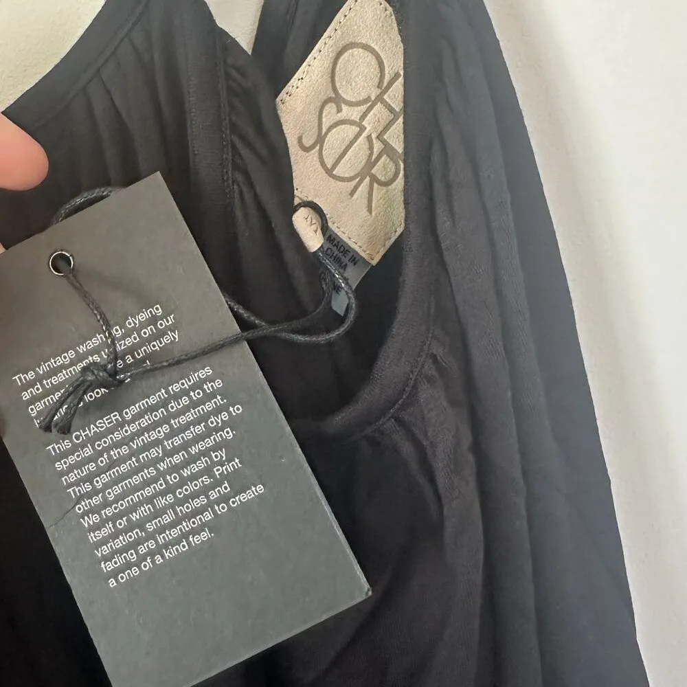 NWT Chaser Cold Shoulder Long Sleeve Romper in Black - Size: Medium - Image 6