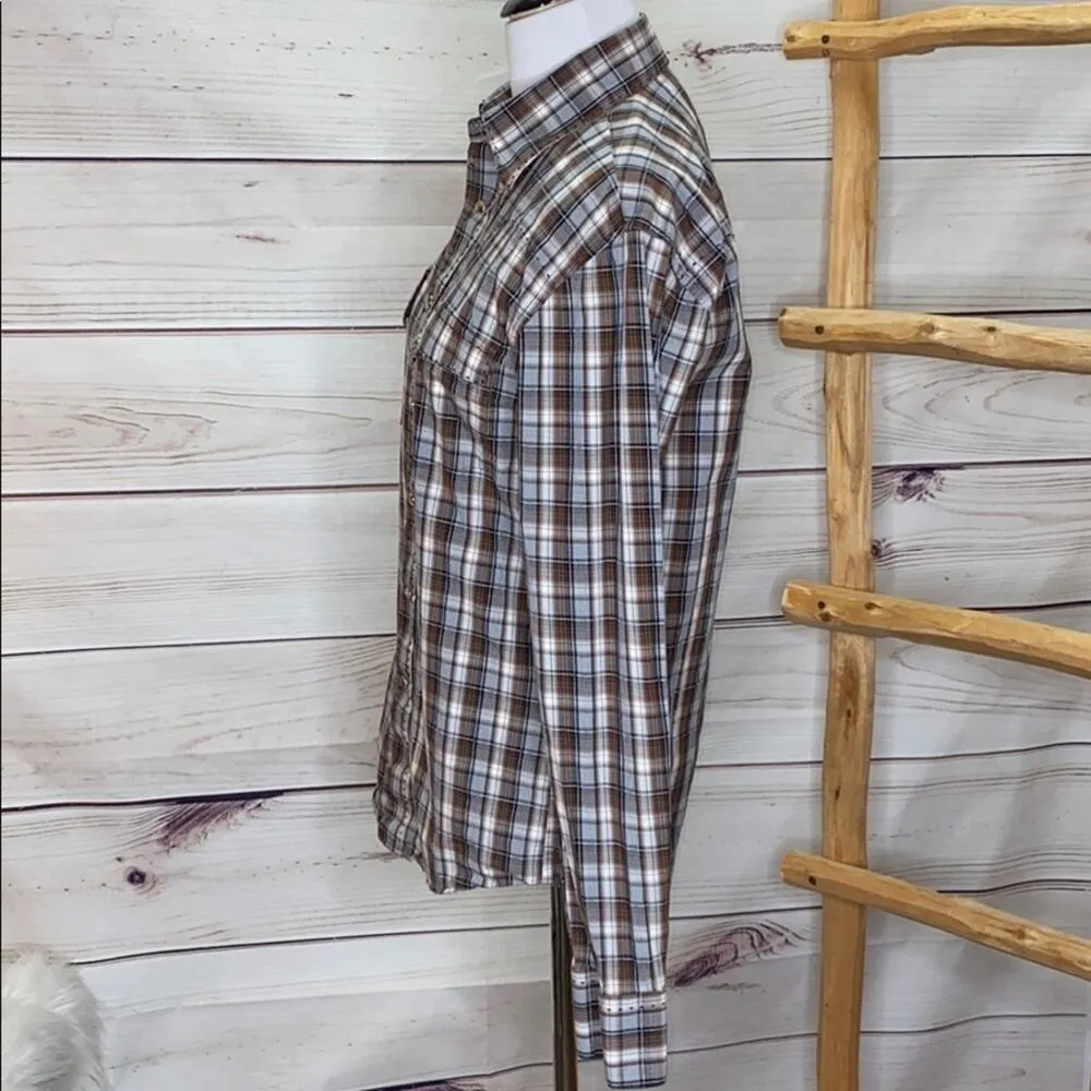 Wrangler  Vintage Western Pearl Snap Up Shirt - Image 4