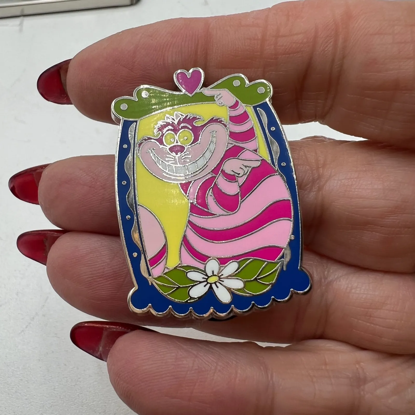 Disney Cheshire Cat Pin Alice in Wonderland Enamel Collectible - Image 2