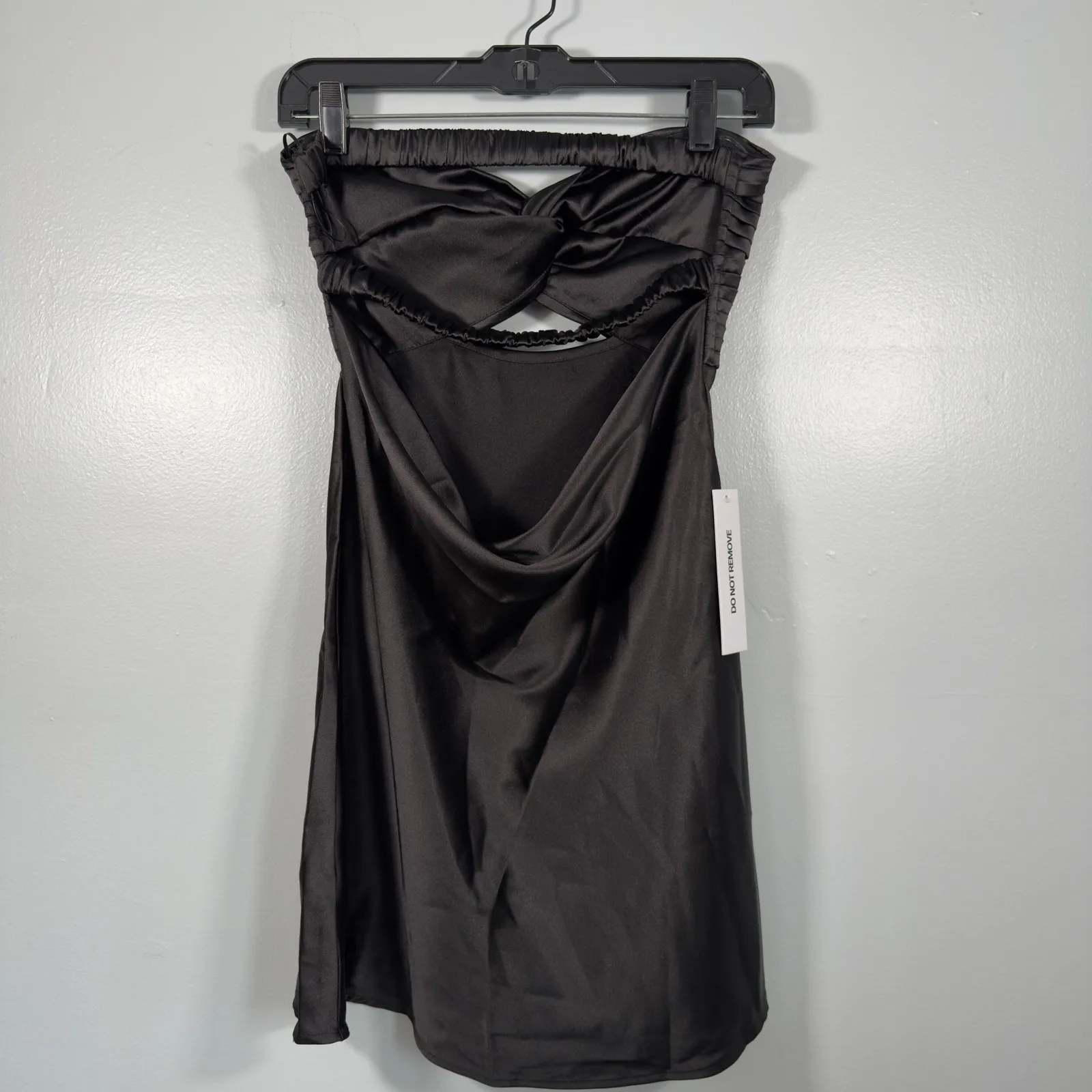 Princess Polly Shellie Black Satin Cutout Mini Dress NWT Party Club Formal 6 - Image 3