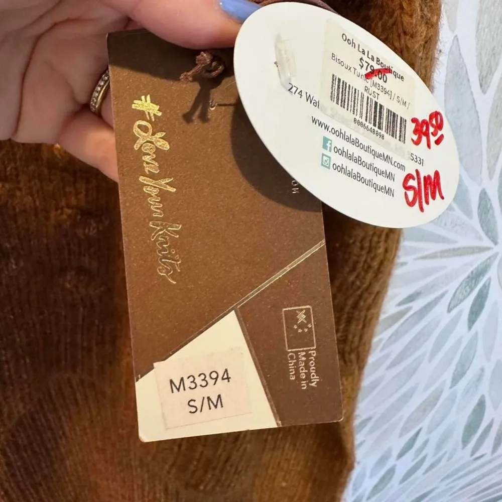 NWT Kerisma Rust Bisoux High‎ Low Sleeveless Tunic Sweater Size S/M - Image 5