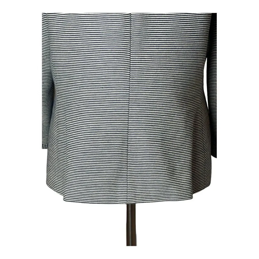 Talbots‎ Black And White Striped Button Down The Jackie Fit Coat Blazer Size 8 - Image 5