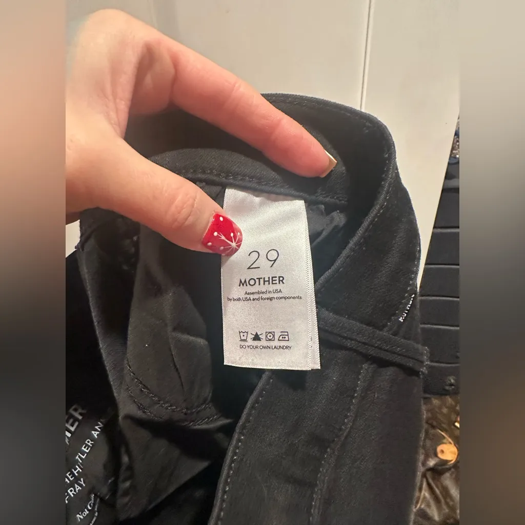 MOTHER The HUSTLER Ankle Fray $228 MSRP Wash: Not Guilty Black Size 29 - Image 11