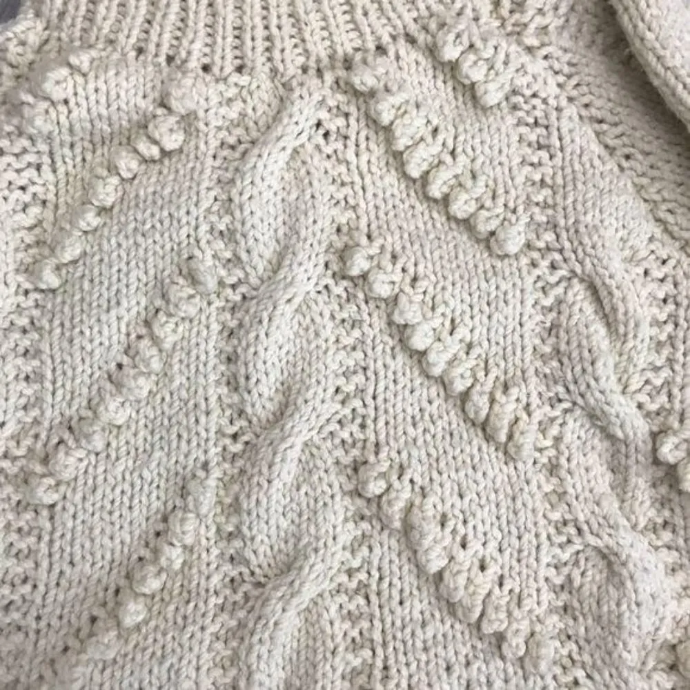 handmade crochet cotton knitted sweater with pom poms and braids oversized - Image 5