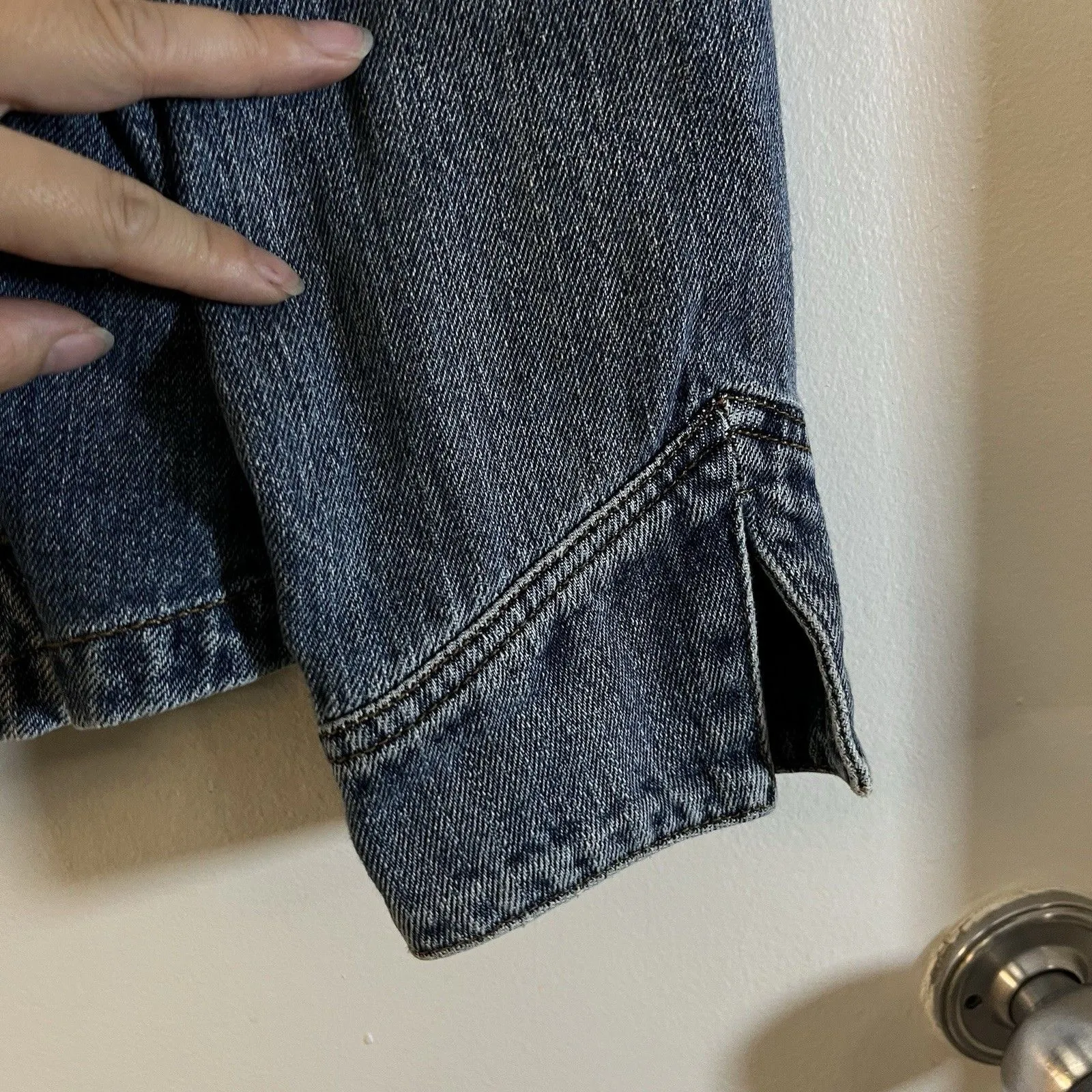 Venezia Corvette Embroidered Denim Jacket Sz L Blue Jean Coat Size L - Image 6