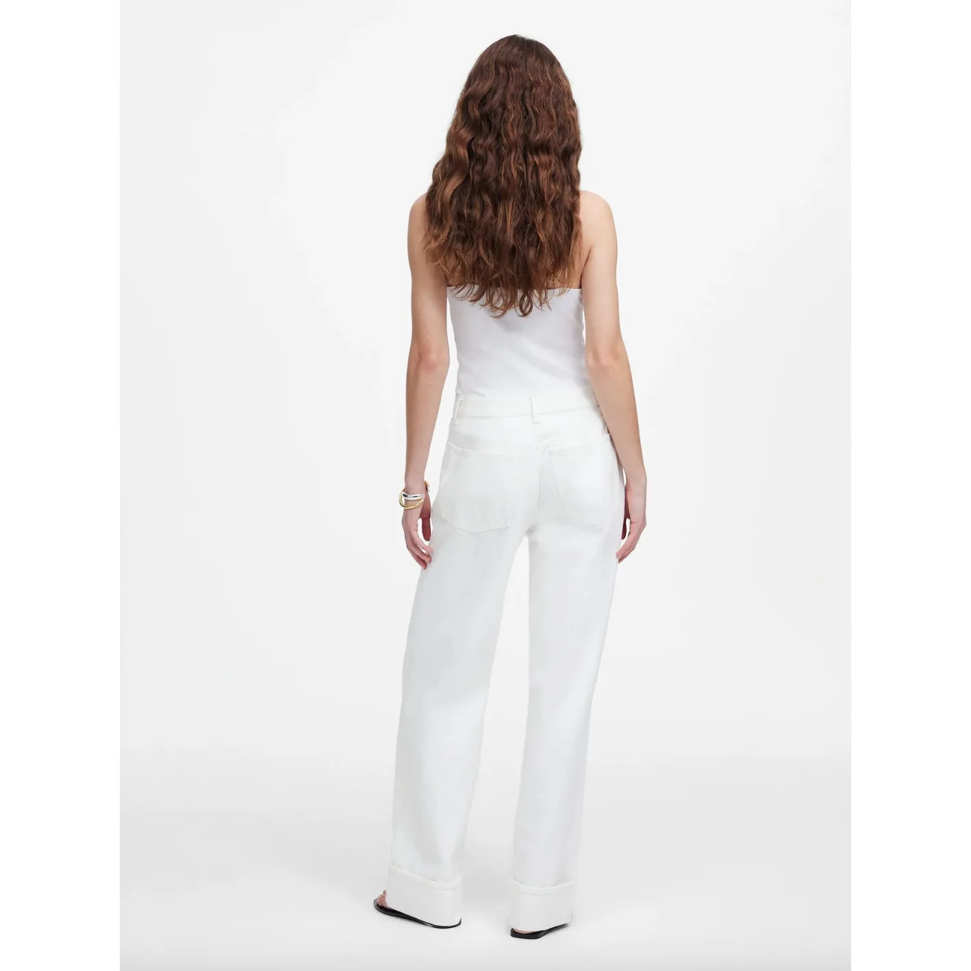 Madewell Low Slung Baggy Jeans Pure White Rigid Wide Leg Relaxed US 26 NWT - Image 4