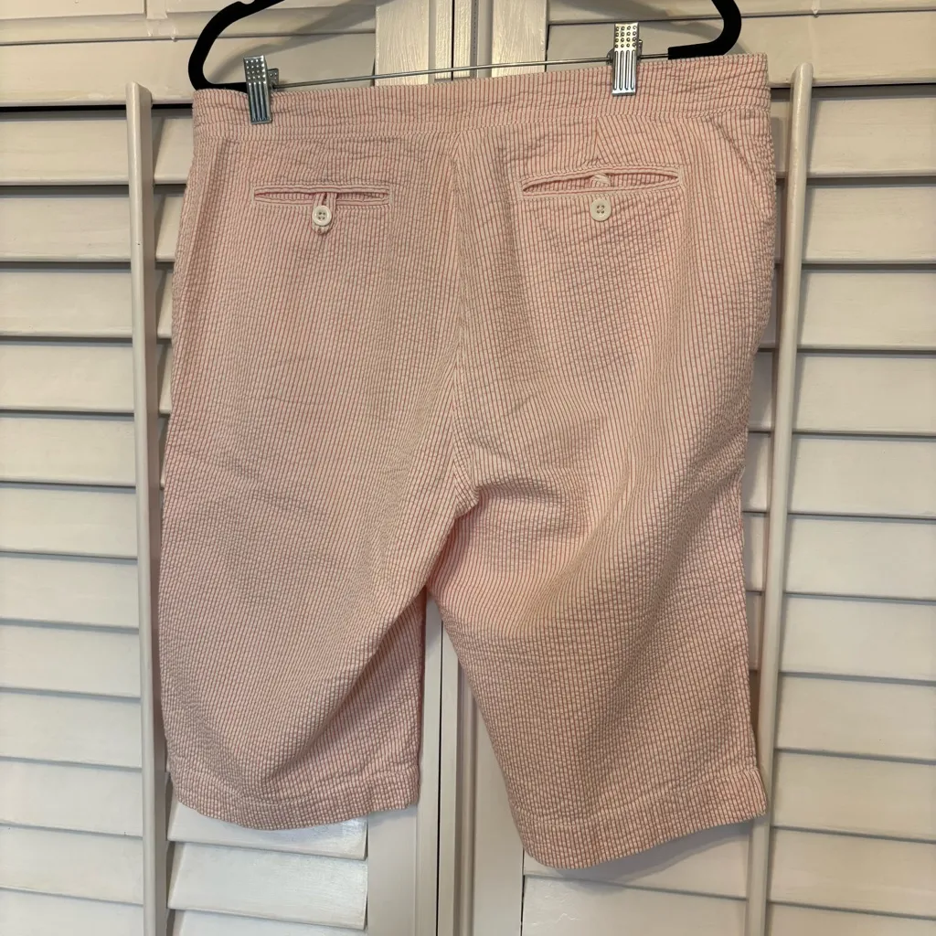 Weatherproof Pink And White Stripe‎ Seersucker Bermuda Shorts Size 10 - Image 2