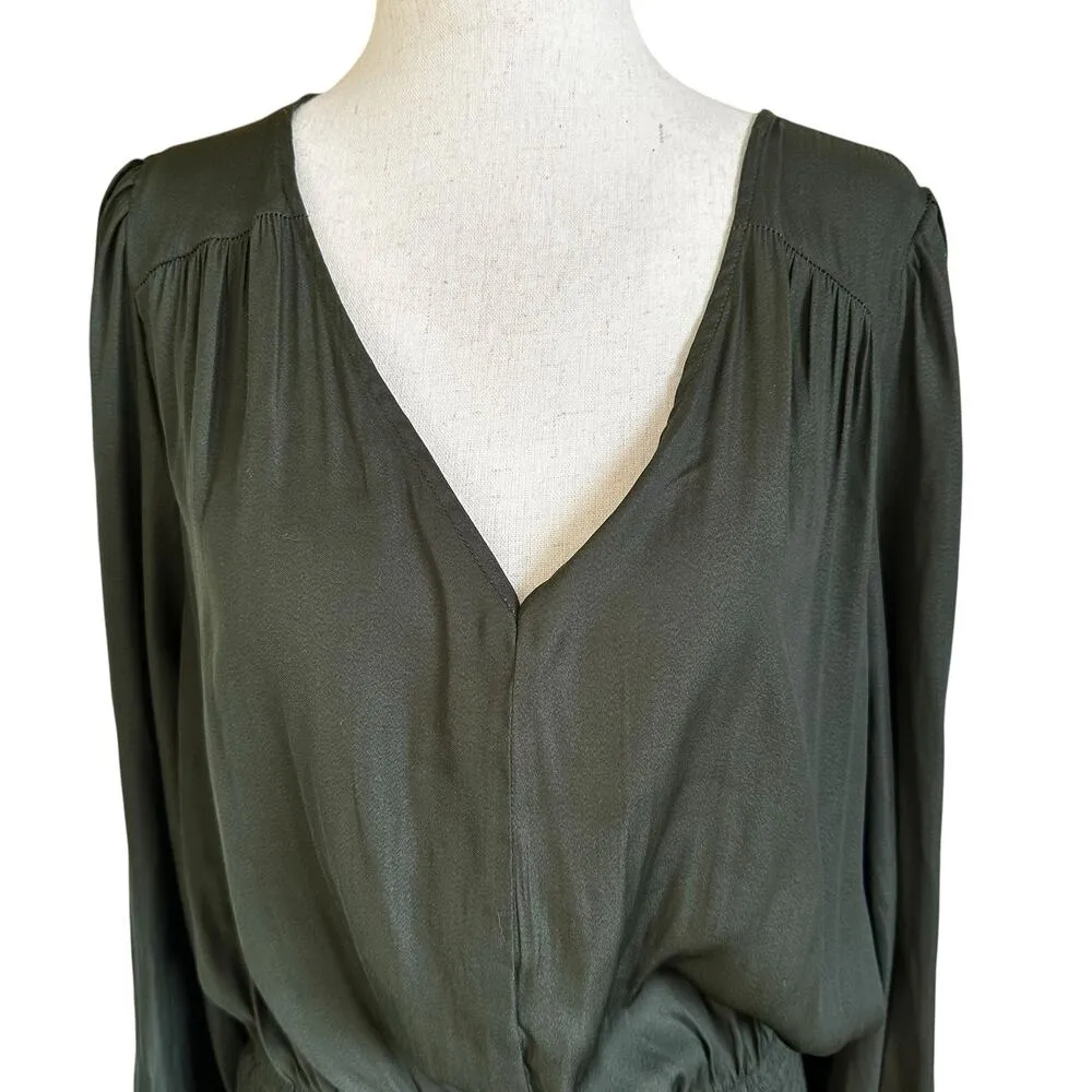 Grade & Gather Green Smocked Waist A-line Dress Women Size Large | 67-8 - Image 3