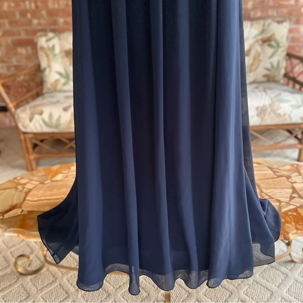 NWT Blondie Nites Dress Rhinestone Illusion Evening Prom 7 Blue Cocktail Party - Image 7