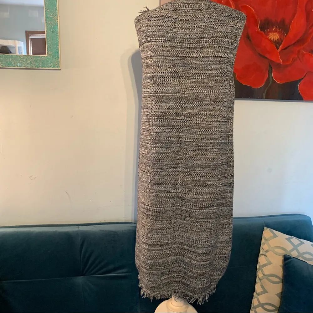 Anthropologie Holding Horses Tweed Fringe Knit Cotton Blend Dress Size M - Image 5