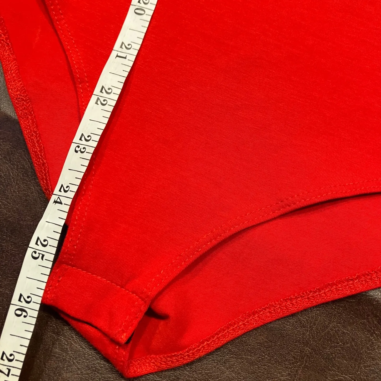 Red Bodysuit Women's MANGDIUP Size‎ S Short Sleeve Cotton Blend Basic - Image 11