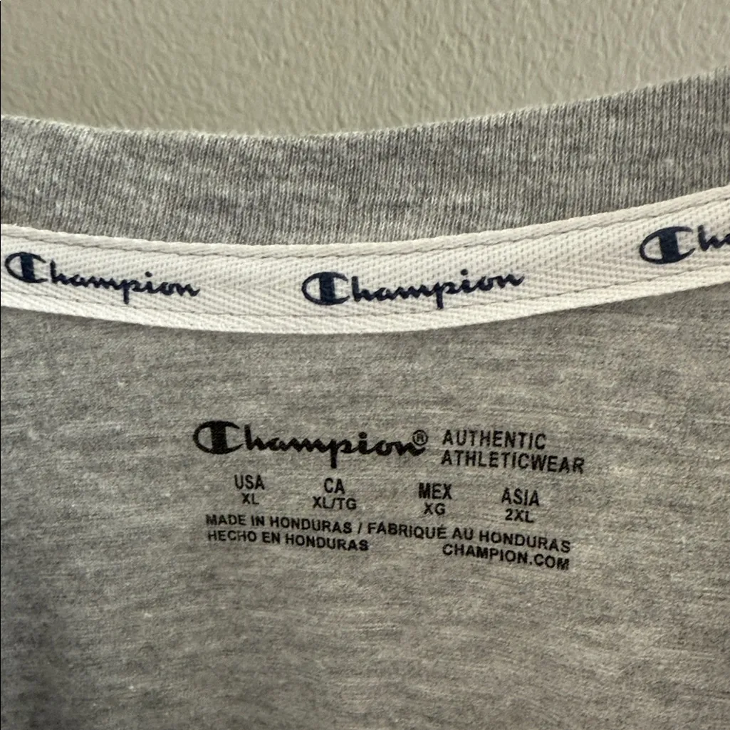 Champion Women's Heather Gray Cropped Tee - Image 3