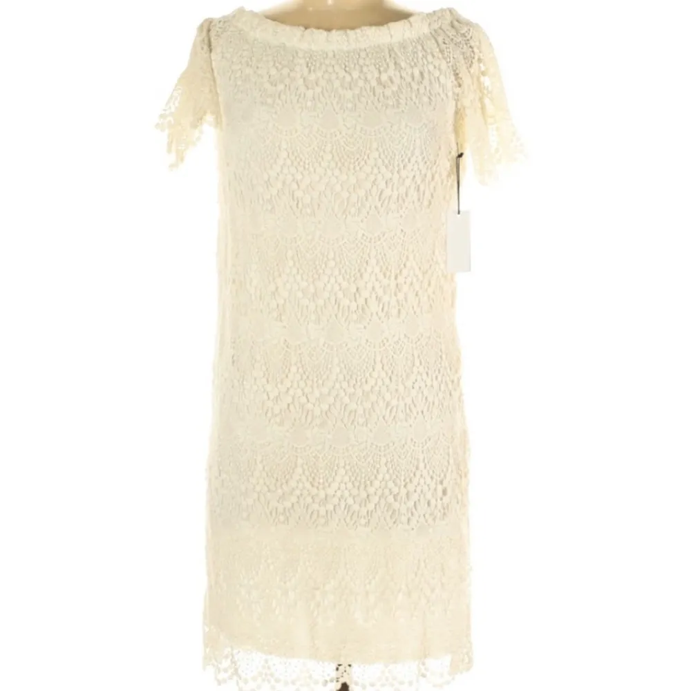 Velvet by Graham and Spencer Ivory Lace Shift Dress Anthropologie - Image 9