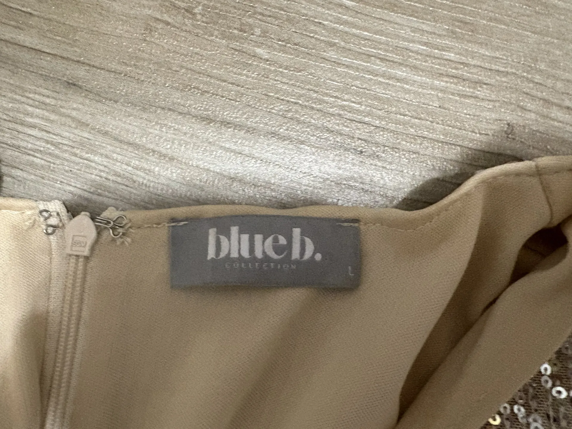 Champagne Colored Formal Dress Tan Size L - Image 2