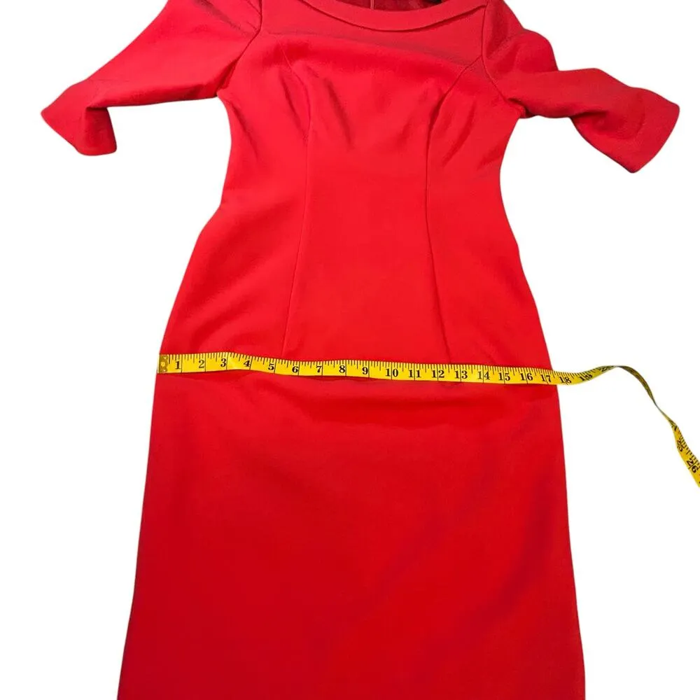 Black Halo - Red Nuelle Petal Sleeve Dress - Size 2 - Image 6