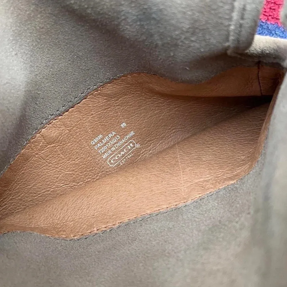 Coach Palmera suede leather beige Tall Riding Leather Block Heel Over Knee boot - Image 6