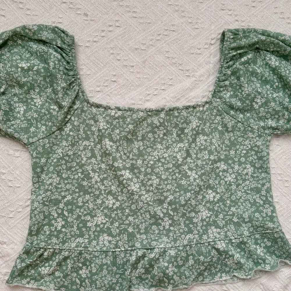 Green floral Cotton On top - Image 3