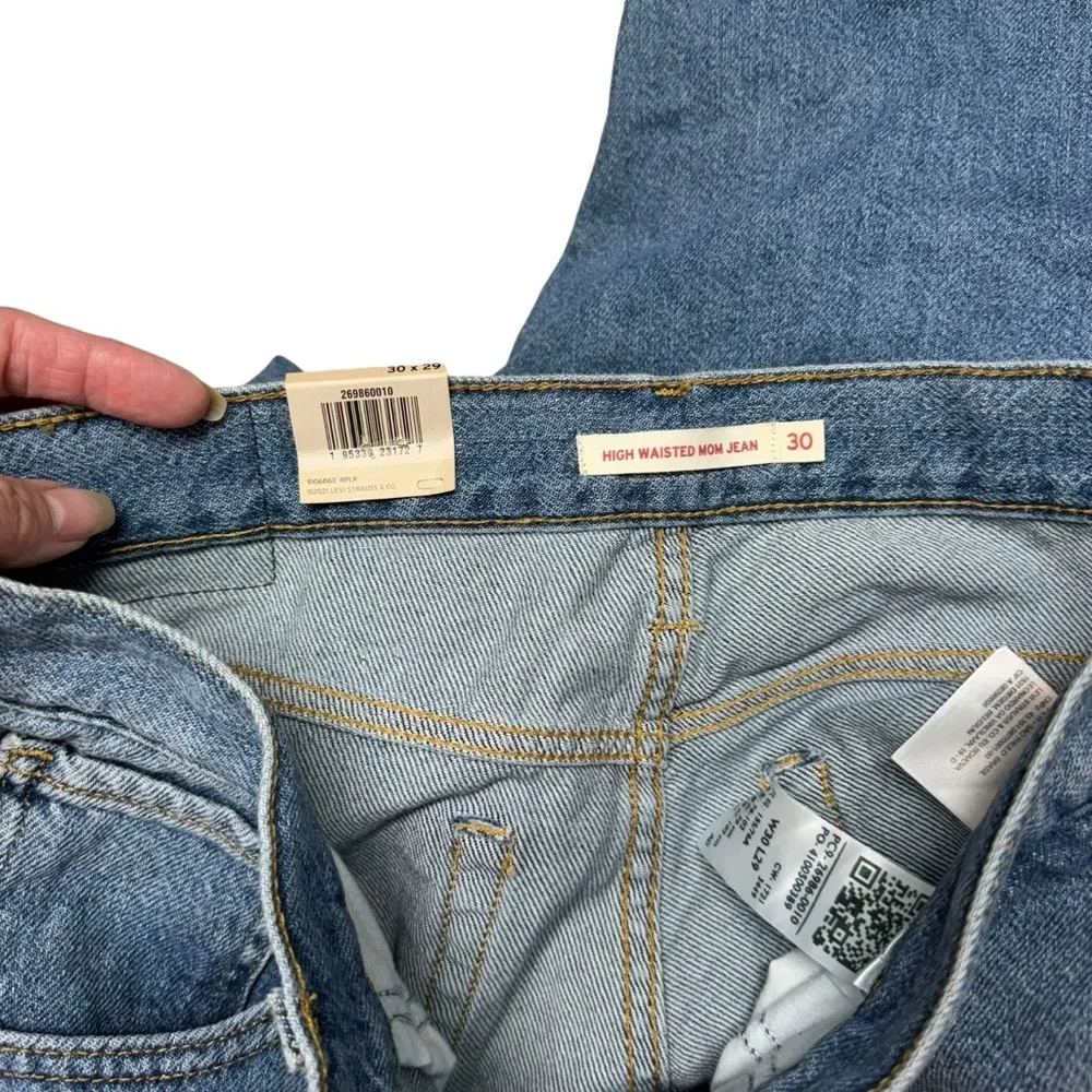 Levi's High Waisted Straight Mom Jeans Style 26986-0010 Eco Blue Size 30 Rigid - Image 10