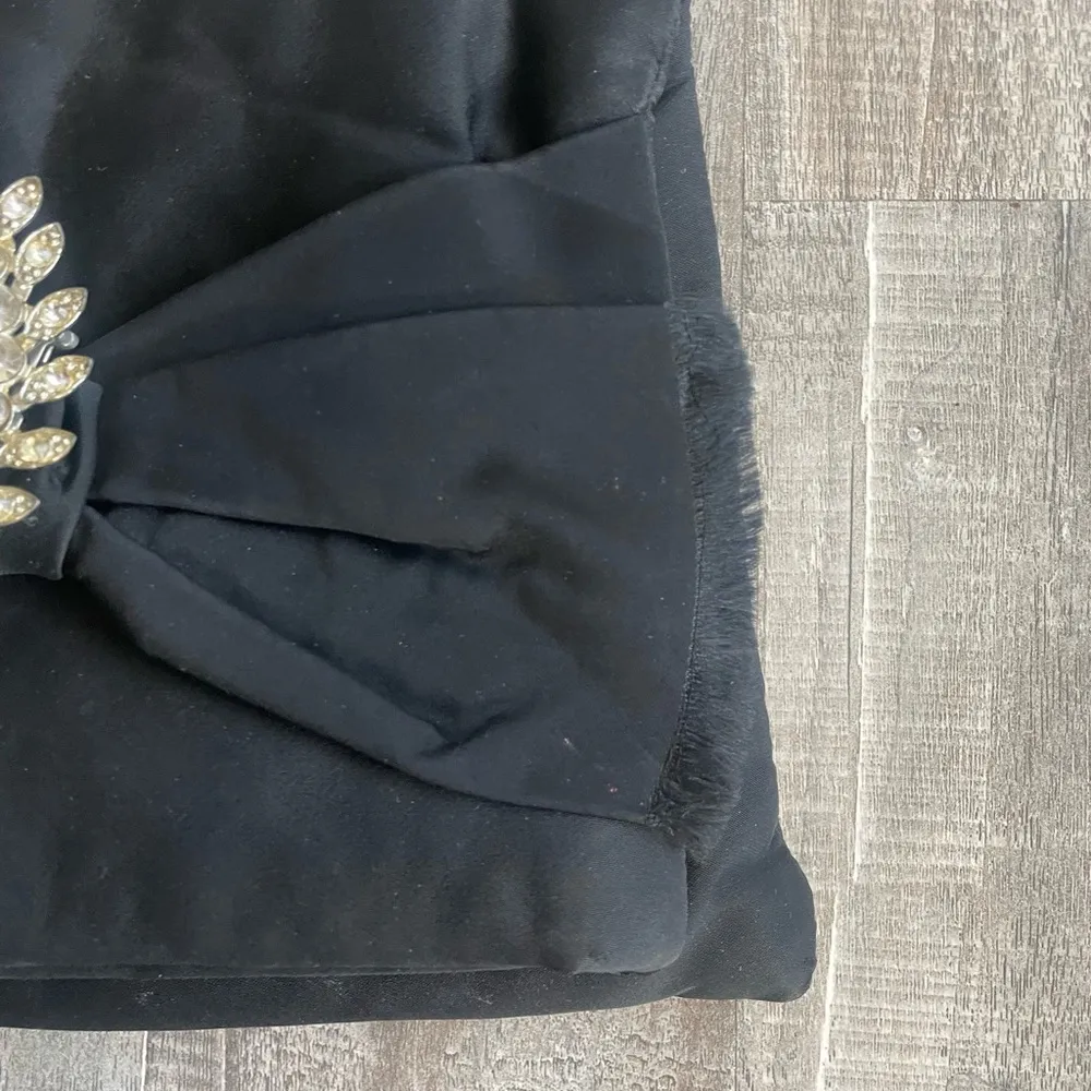 B’Lou Sac Vintage Fold Over Bow Clutch Black - Image 3