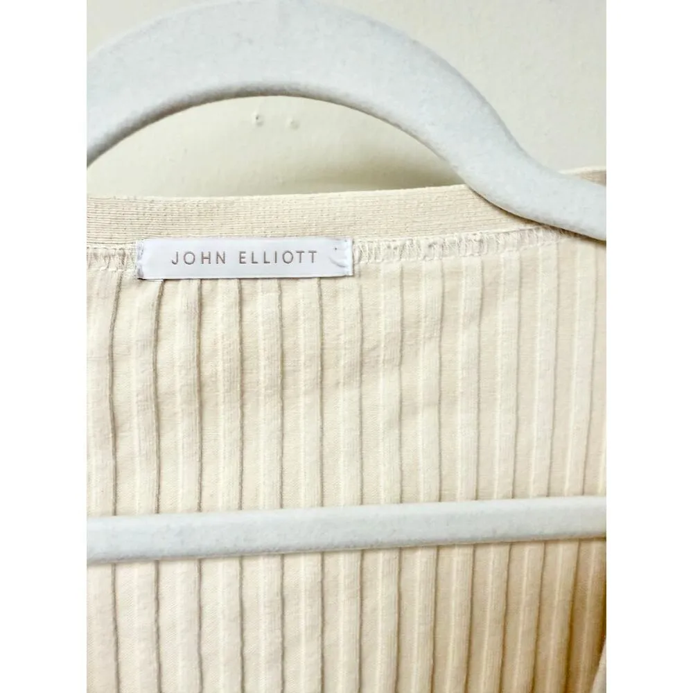 John Elliott Ginza Rib Knit Long Sleeve Cardigan & Trouser Pants Set Cream 1 / S - Image 5