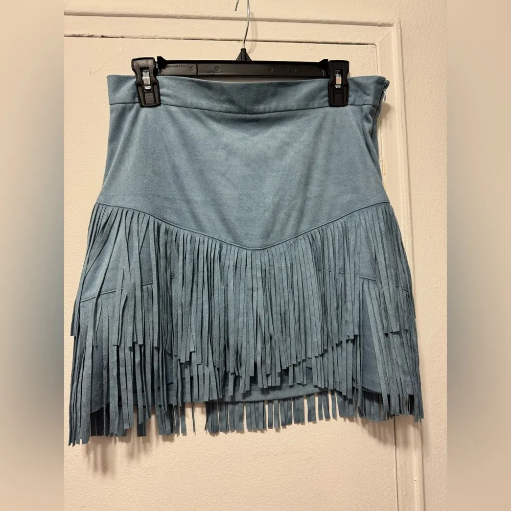 Altar’D State Fringe Faux Suede Mini Skirt Size Large US 6 - Image 3