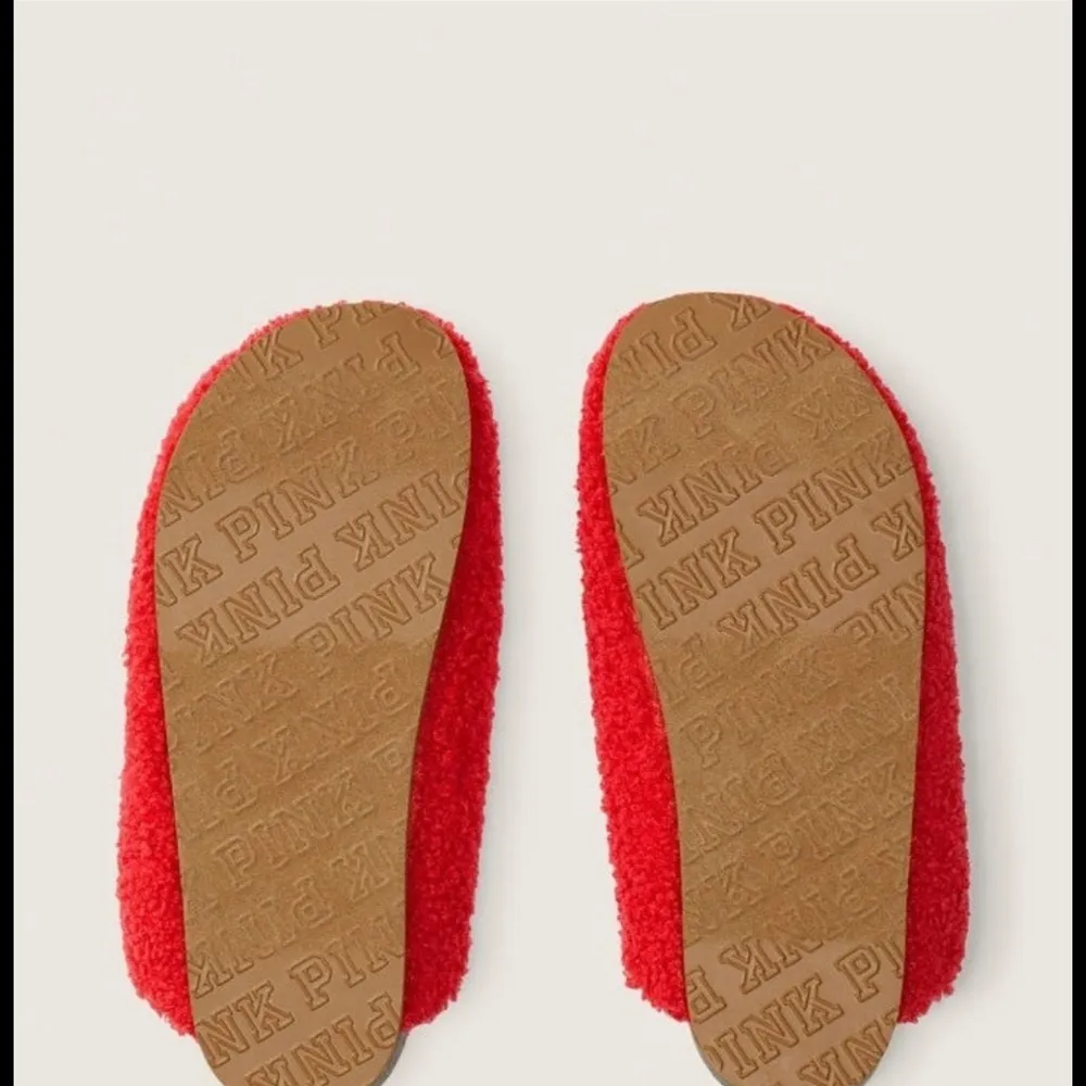 PINK Victoria's Secret Red Mule Slippers - Image 2