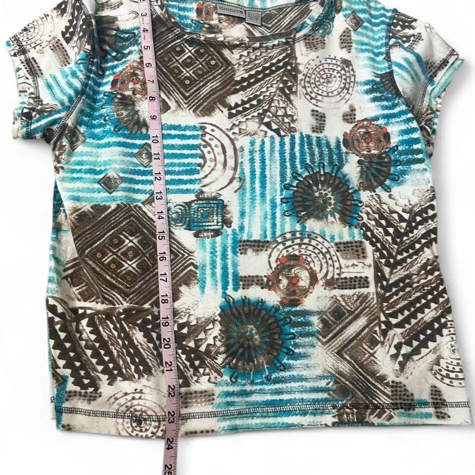 Vintage Chicos‎ Printed/Embellished Top - Image 6