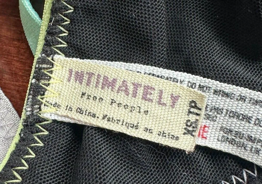 INTIMATELY FREE PEOPLE Black & Multi Colored Strappy Bra Bralette Top Size XS - Image 9