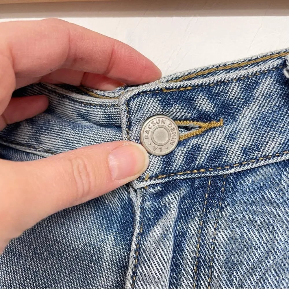 Pacsun Distressed Light Wash 90s Boyfriend Jeans Womens 29 Blue Denim Baggy - Image 13