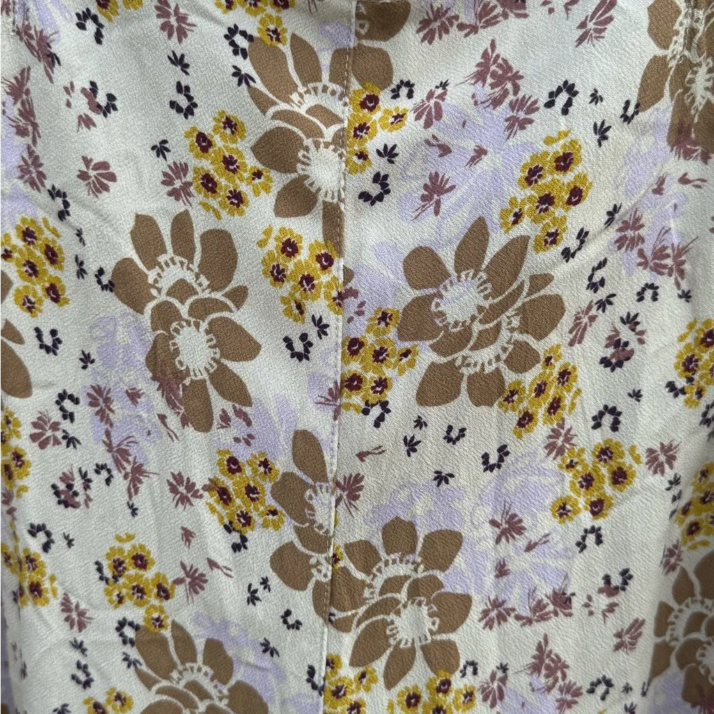 Free People Can't Take My Eyes Off Of You Flared Pants Floral Beige Size Large - Image 9