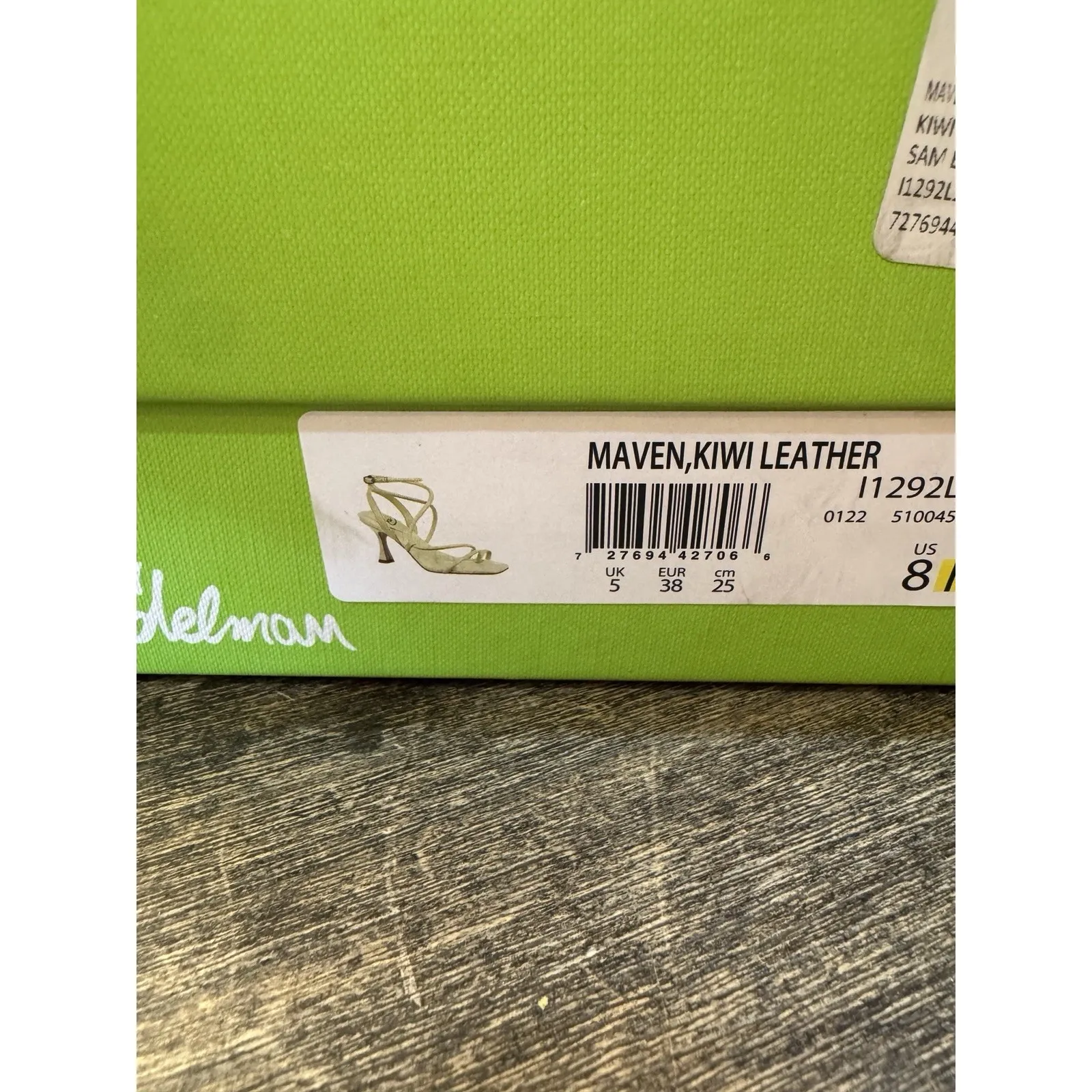 Sam‎ Edelman MAVEN PADDED STRAPPY HEEL In Kiwi Leather Size 8 Sandal - Image 10