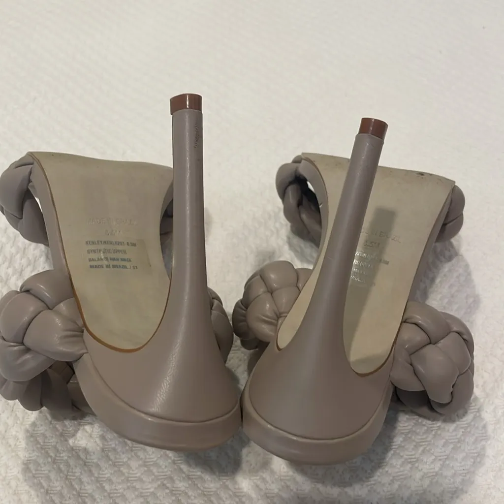 Steve Madden Taupe Braided Heels - Image 2
