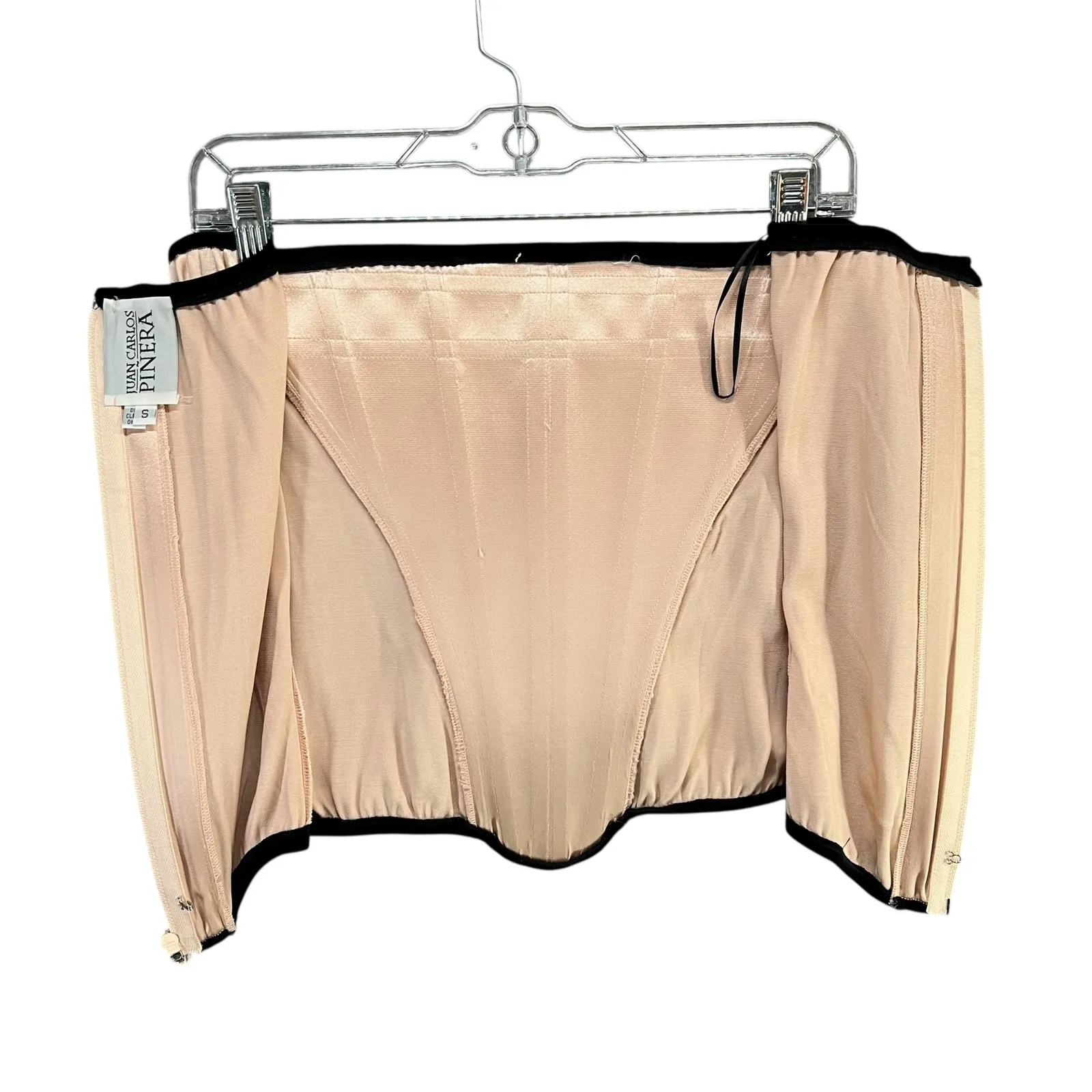 Vintage 90s Juan Carlos Pinera Corset Top Womens S Pink Satin Designer Coquette - Image 7