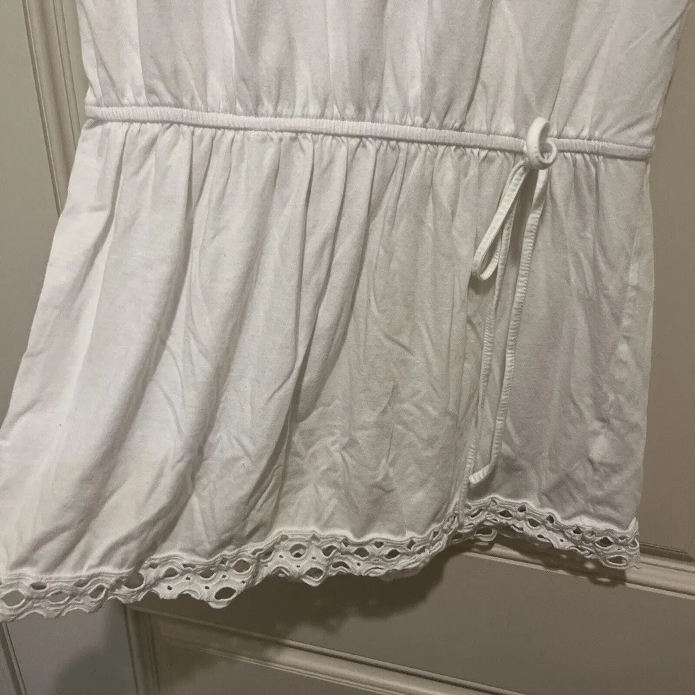 EXPRESS Women’s White Eyelet Mini Sun Dress Swim Coverup Beach Size SMALL - Image 3