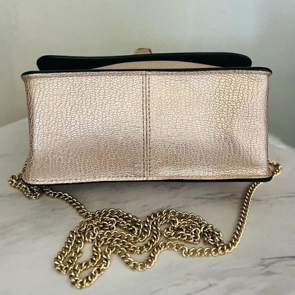 Coach‎ Women's Turnlock Chain Crossbody Leather Bag, Platinum/Gold, NWOT - Image 9