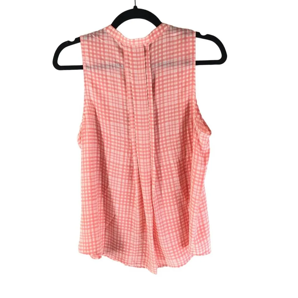 41 Hawthorn Womens Pink Stitchfix Gingham Sleeveless Blouse Size L Petite - Image 2