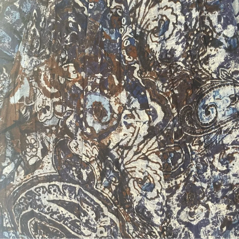 CHICO'S Pleated Print Maxi Skirt - Image 3