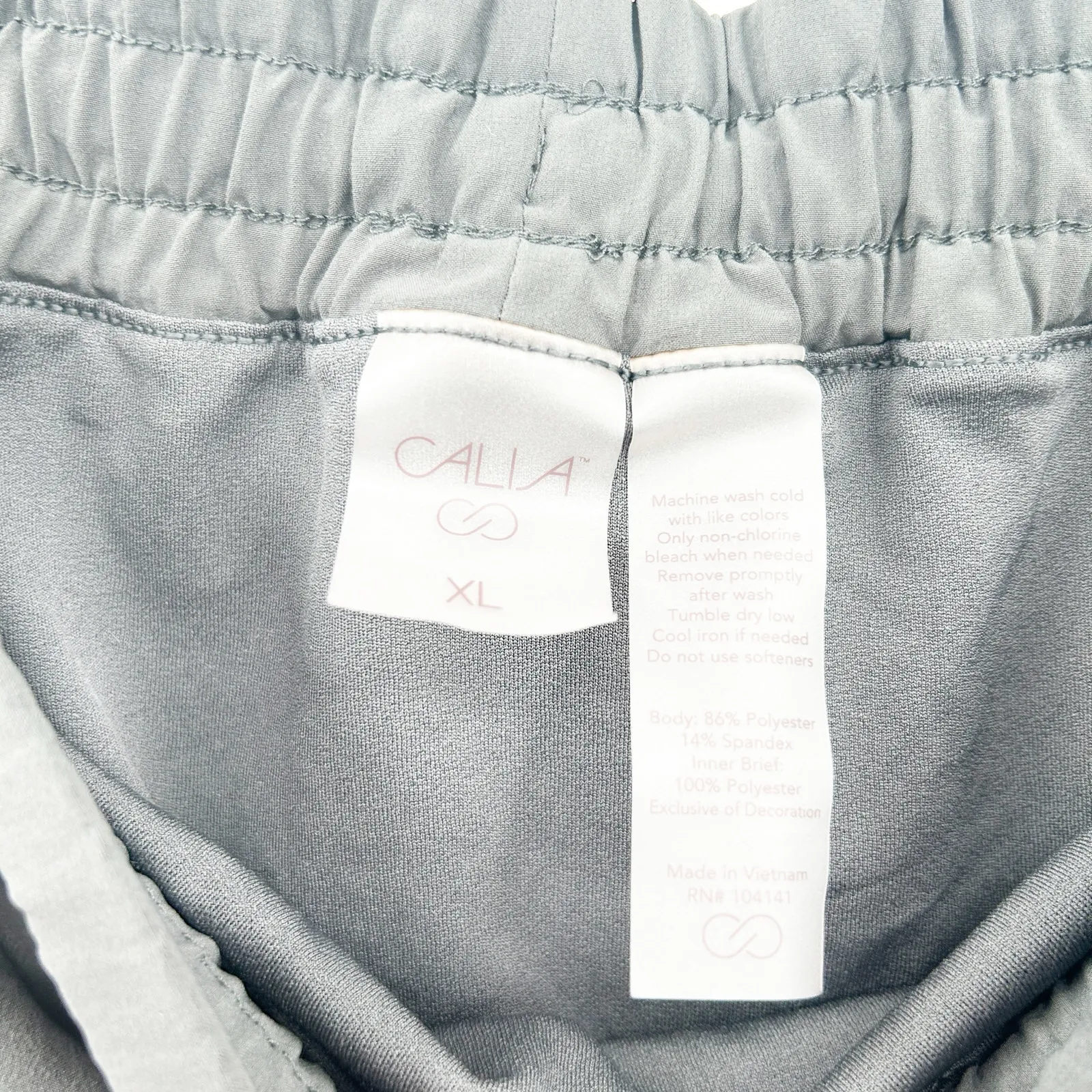 Calia By Carrie Underwood Womens Mid Rise Infinity Brief Lined Running Shorts XL Gray - Image 4