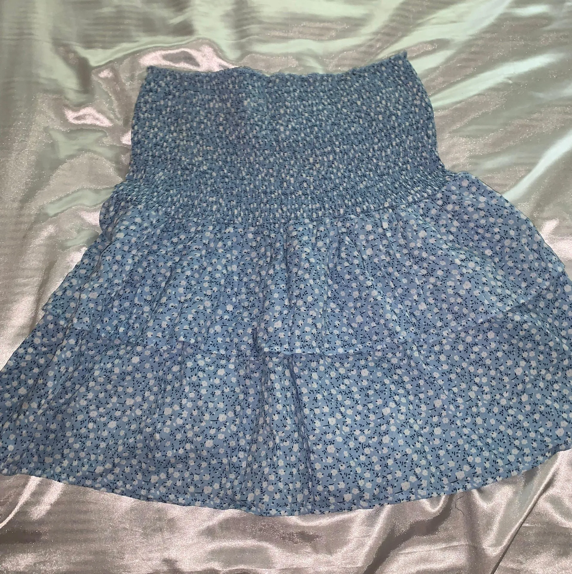 Blue Flowery Skirt - Image 2