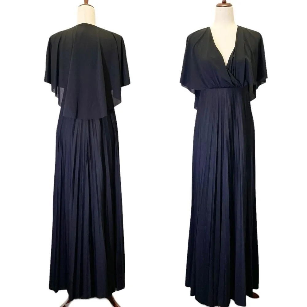 NWT ASOS Maternity Black Cape Back Pleated Long Maxi Dress Women’s Size 4 NEW - Image 16