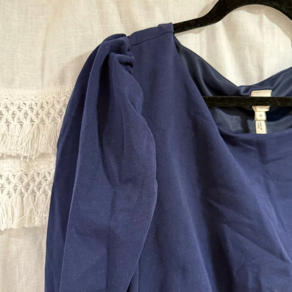 La Vie Rebecca Taylor French Terry Dress Navy Blue - Image 6