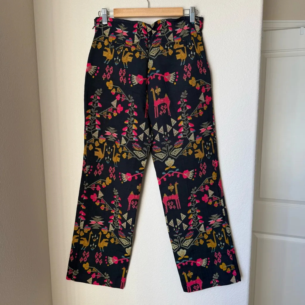 Vilagallo Statement Tapestry Pants – Size 38 Black - Image 2