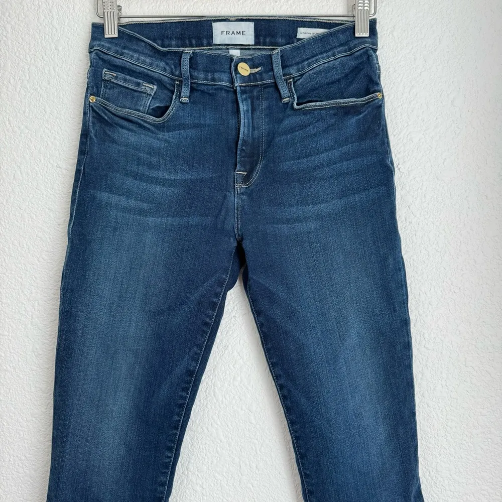 Frame Womens Le Skinny De Jeanne Crop Jeans Dark Blue Stretch Denim Size 29 - Image 2